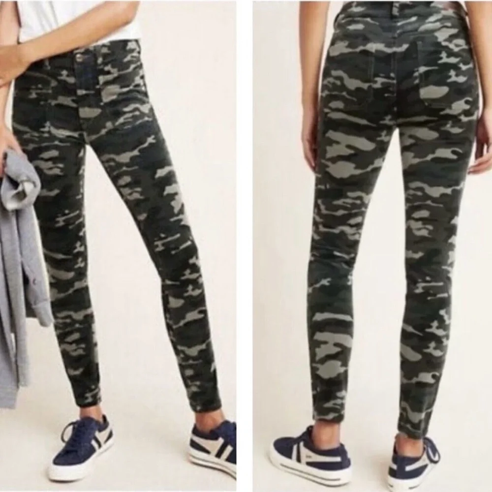 Anthropologie‎ Pilcro and The Letterpress Corduroy Camo Pants Size 29